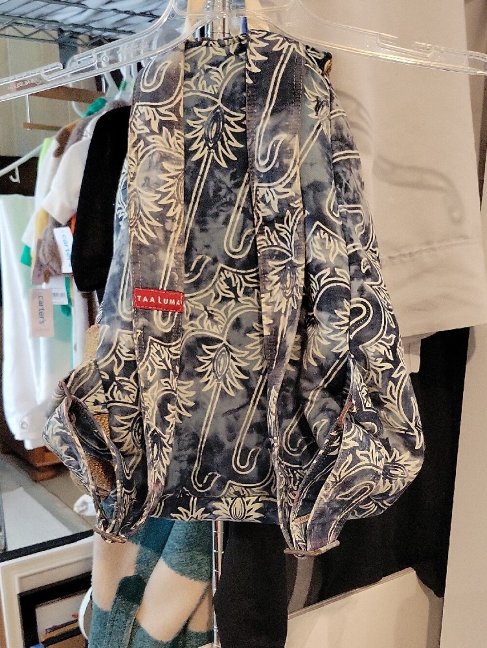 TaaLuma Navy Patterned Drawstring Backpack - Picture 2 of 7